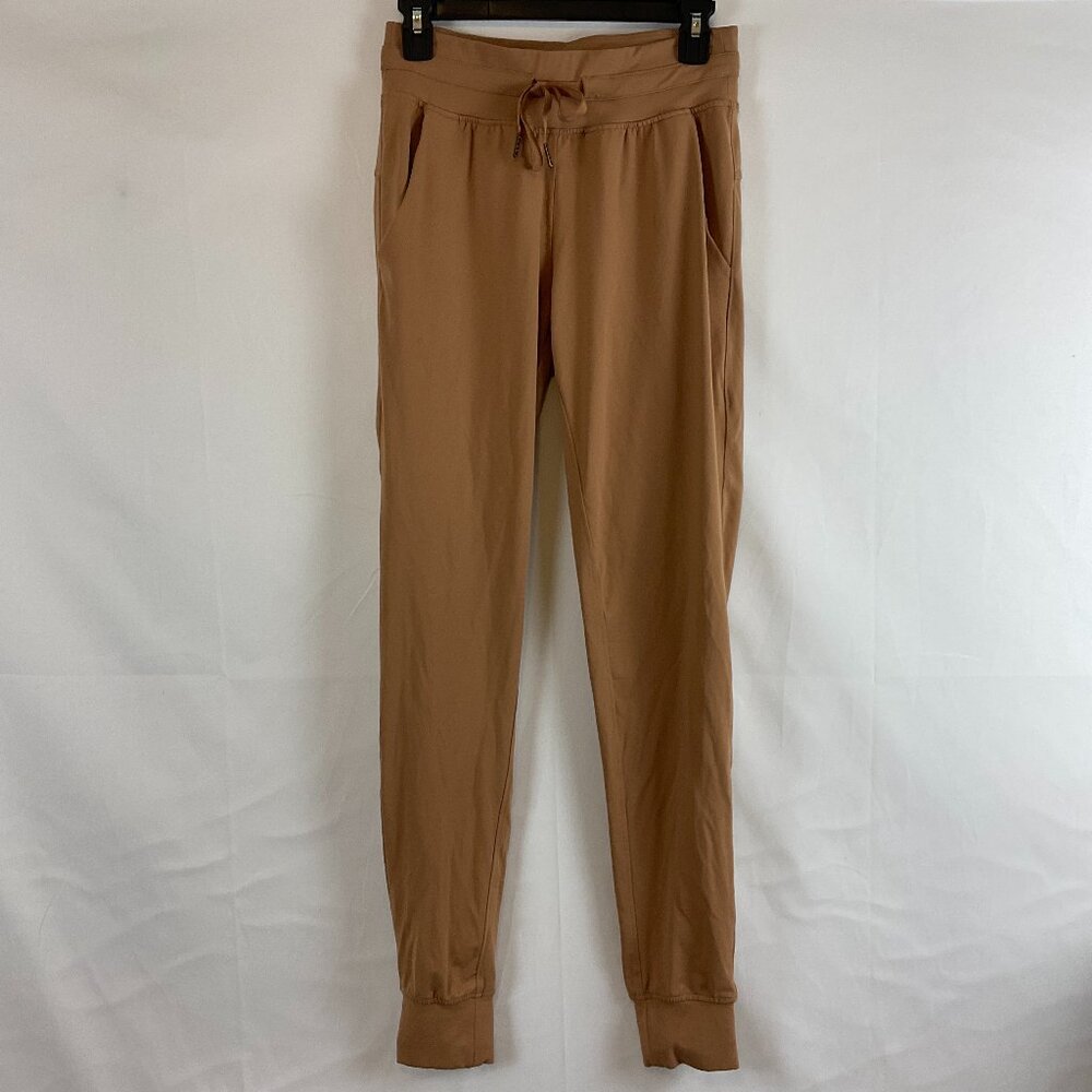 Zyia Active Jogger Pants M Tan Tie Waist Pockets